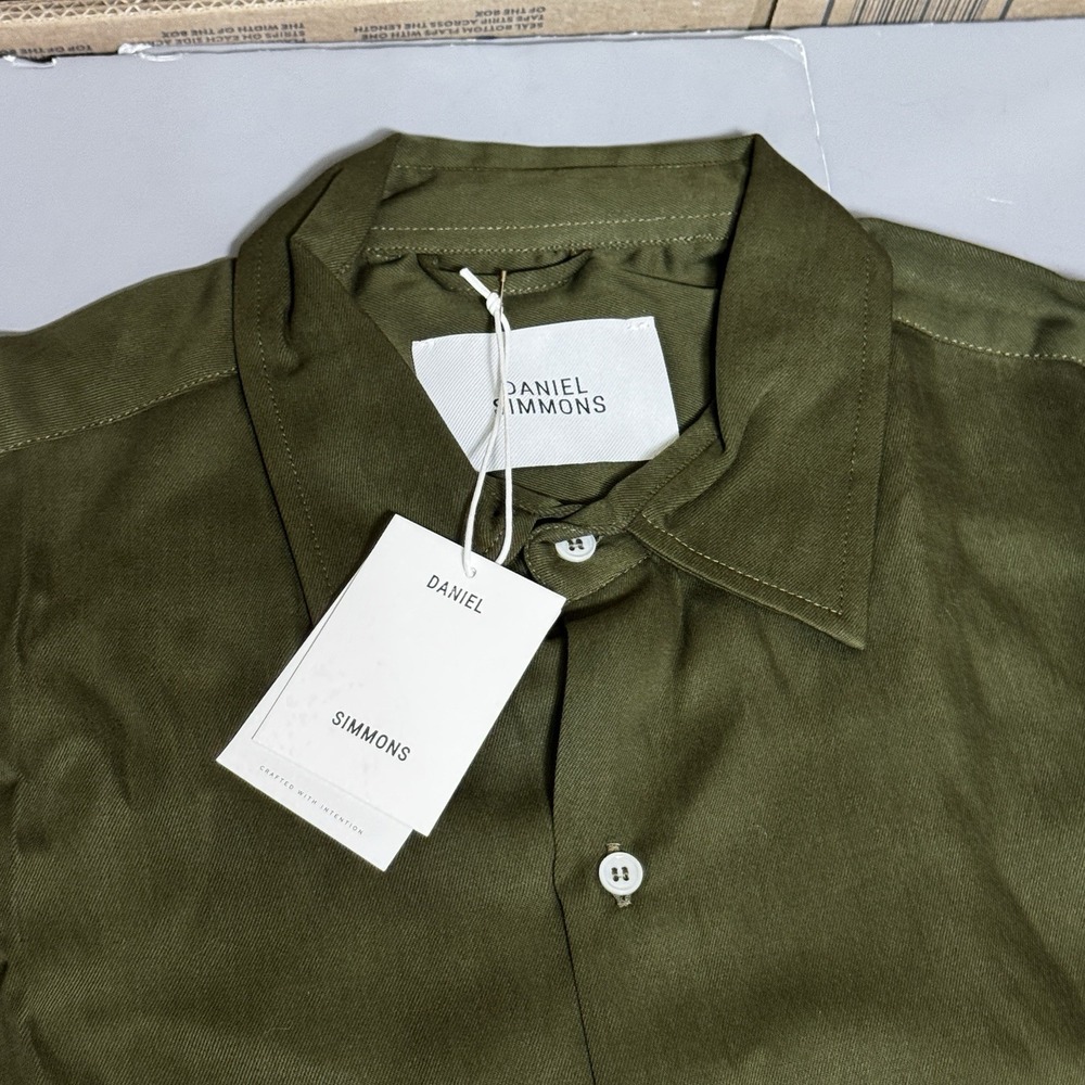 Daniel Simmons XXL 2XL Long Sleeve Button Drape Shirt Olive Green 100 Tencel New